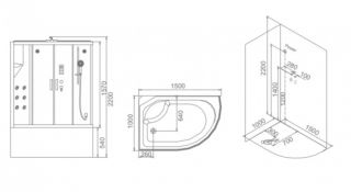 SSWW BU103B L Душевая кабина 1500X1000X2250